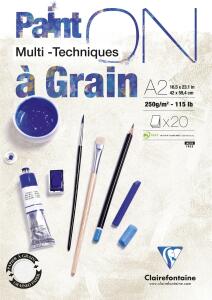 Clairefontaine PaintOn gekörnt A2 20Bl 250g weiß