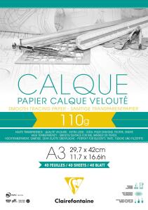 Clairefontaine Transparentp blk A3 gel 40 Bl 110g