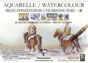 Clairefontaine Lernblk Aquar N°4 A4 300g 12Bl Pferd