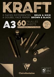 Clairefontaine Block A3 60Bl Kraft br/sw 90g