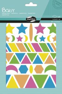 Maildor Baby, 6 Bogen A5 Geo Formen neon