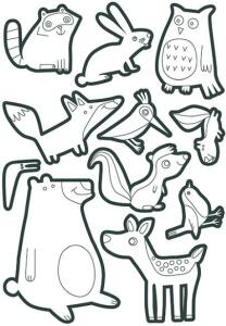 Maildor Color, Sticker 6 Bog A5 Waldtiere
