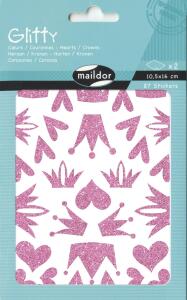 Clairefontaine Glitty A6 Herz&Krone rosa 2Bg