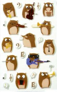 Maildor Stickers Cooky Hamster Musik 7,5x12 1Bg