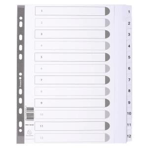 Exacompta Register A4+ Karton 12tlg 1-12 weiss