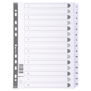 Exacompta Register A4 Karton 15tlg 1-15 weiss