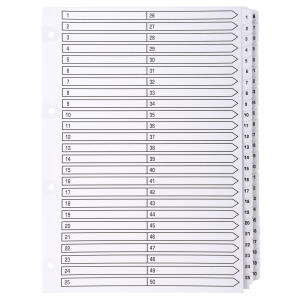 Exacompta Register A4 Karton 50tlg 1-50 weiss