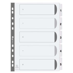 Exacompta Register A4 Karton 5tlg 1-5 weiss