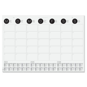 SIGEL HO550 Papier-Schreibunterlage, Wandkalender - Monatsplan - Nein - grau - ca. A2 - DE/EN/FR/NL - 12 Blatt - FSC-zertifiziert