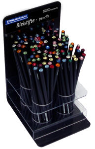 Cristallino Bleistifte schwarz bedruckt mit EAN-Code mit Swarovski-Kristallen sortiert 100er Display