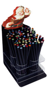 Standardgraph Bleistifte schwarz neutral mit Swarovski-Kristallen 100er sortiert mit Weihnachtsmotiv im Display