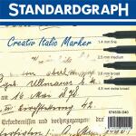 Standardgraph Creativ Italic Marker mit 4 Ringen à 10 Markern in verschiedenen Größen im Display