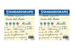 Standardgraph Creativ Italic Marker mit 4 Ringen à 10 Markern in grün türkis lila und pink im Display