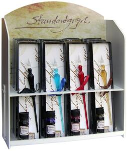 Standardgraph Kalligraphie-Set Glasfederhalter mit 4 x 3 Sets sortiert im Display