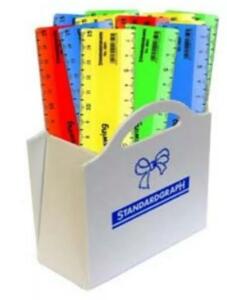 Standardgraph Twist & Swing Lineal 15 cm fünf Farben sortiert 30er Display