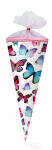 Nestler Schultüte Tüllv. 22 cm rund Schmetterling