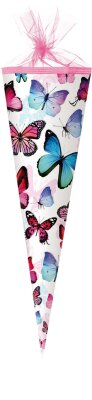 Nestler Schultüte Tüllv. 50 cm rund Schmetterling