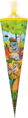 Nestler Schultüte Tüllv. 85 cm 6-eckig Tier-ABC