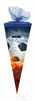 Nestler Schultüte Tüllv. 22 cm rund Fußball