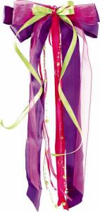 Nestler Schultütenschleife ca. 23 x 50 cm lila/pink