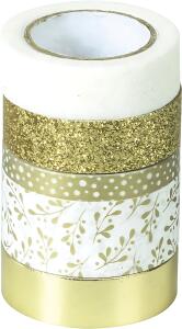 Deko Tapes Effekt Mix Rollen-Breite 06 cm 18 cm 2 m 65 m goldfarben