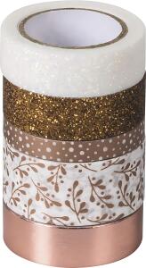 Deko Tapes Effekt Mix Rollen-Breite 06 cm 18 cm 2m 65 m roségoldfarben