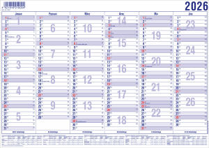 2026 GÜSS Tafelkalender DIN A4, 12 Monate