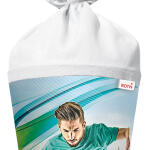 Motiv-Schultüte Fußballstar 70cm rund Rot(h)-Spitze Filzverschluss