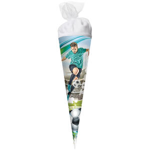 Roth Motiv-Schultüte, Fußballstar, 22 cm, rund, Tüllverschluss