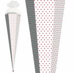 Roth Basteltüte, Weiß - rote Punkte, 85 cm, eckig, Rot(h)-Spitze