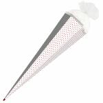 Roth Basteltüte, Weiß - rote Punkte, 85 cm, eckig, Rot(h)-Spitze