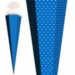 Roth Basteltüte, Pazifikblau - weiße Punkte, 85 cm, eckig