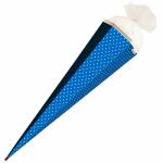 Roth Basteltüte, Pazifikblau - weiße Punkte, 85 cm, eckig