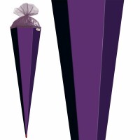 Roth Basteltüte, lila, 85 cm, eckig, Rot(h)-Spitze, Tüllverschluss