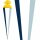 Roth Basteltüte weiß, Verschluss gelb, 85 cm, eckig, Rot(h)-Spitze
