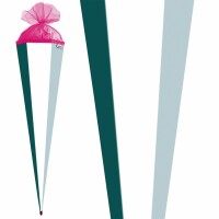 Roth Basteltüte weiß, Verschluss pink, 85 cm, eckig, Rot(h)-Spitze