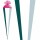 Roth Basteltüte weiß, Verschluss pink, 85 cm, eckig, Rot(h)-Spitze