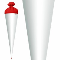Roth Basteltüte weiß, Verschluss rot, 70 cm, rund, Rot(h)-Spitze