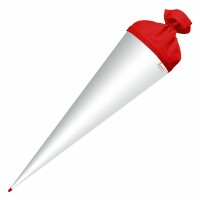 Roth Basteltüte weiß, Verschluss rot, 70 cm, rund, Rot(h)-Spitze