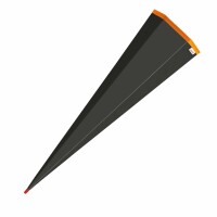 Roth Rohling, schwarz, 85 cm, eckig, Rot(h)-Spitze, ohne Verschluss