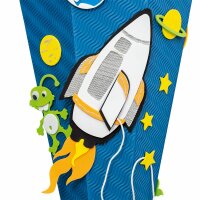 Roth Schultüten-Bastelset mit Moosgummiteilen, Space-Bastelset, 68 cm