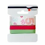 Roth  Schleifenband Numbers-Rosa, 2,5/1/1 cm x 4,5 m, 3er...