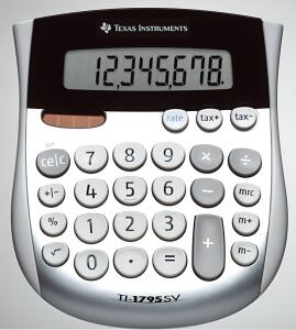Texas Instrument Taschenrechner TI-1795 SV silber 8-stellig TAX-Tasten