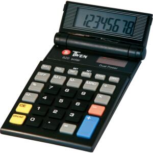 bandermann Taschenrechner 820 Solar schwarz,8 Stellen,Display beweglich