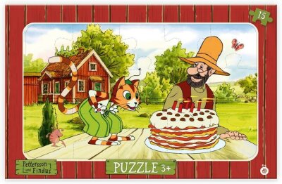 Trötsch Rahmenpuzzle Pettersson/Findus 19 x 30 cm, 15-teilig