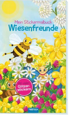 Trötsch Stickermalbuch Wiesenfreunde 15 x 25 cm, 12 Seiten, 2 Stickerseiten
