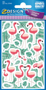 Zweckform Schmucketikett Flamingos 57043 Papier Inhalt: 2 Blatt, Material: Papier, Avery