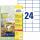 Zweckform Folienetiketten 70x37 weiß L4718REV-20 Wetterfeste-Etiketten 70x37mm auf DIN A4
