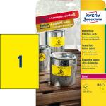 Zweckform Universaletikett 210x297 gelb L6111-8 Wetterfeste-Etiketten 210x297 mm auf DIN