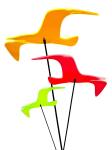 Elliot Lichtzauber Vogel gebogen 5 cm rot mit 20 cm Stab